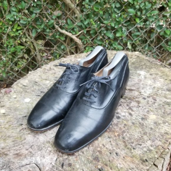 CHARLES JOURDAN Sz 7.5 Black Leather Lace Up Shoes main image 6